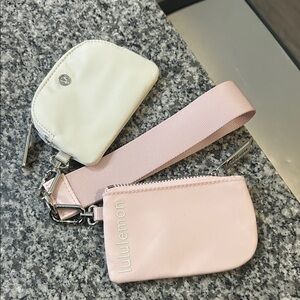 Lululemon Athletica Cream and Pink Wallet Set
